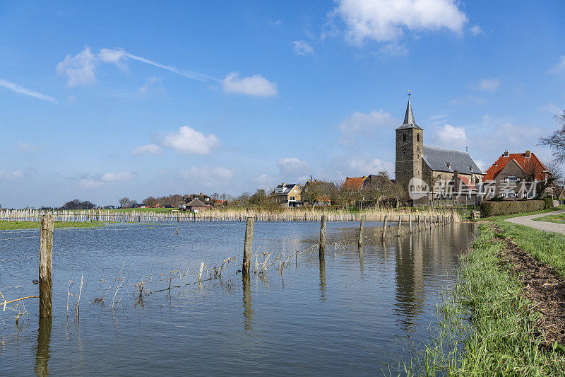 荷兰Overijssel的IJssel河的高水位