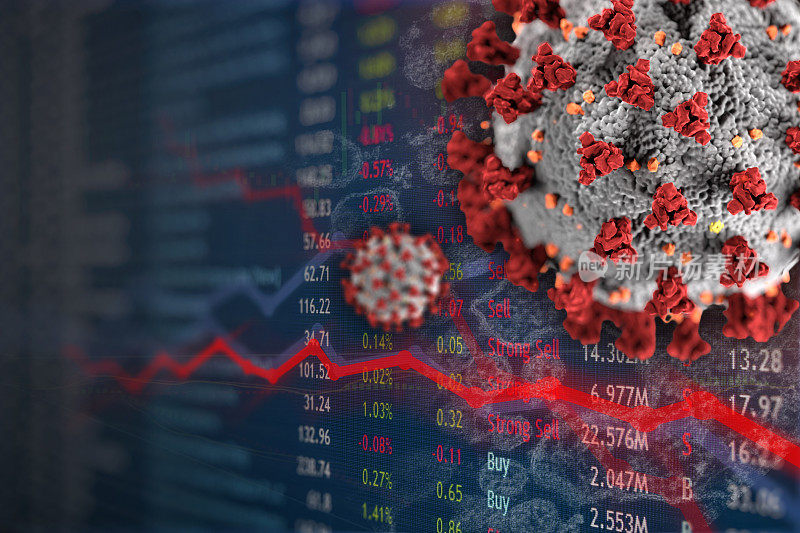 科罗娜股市受影响而崩盘。2019冠状病毒病的病毒感染威胁。货币的影响。