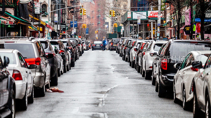 纽约唐人街繁忙的街道