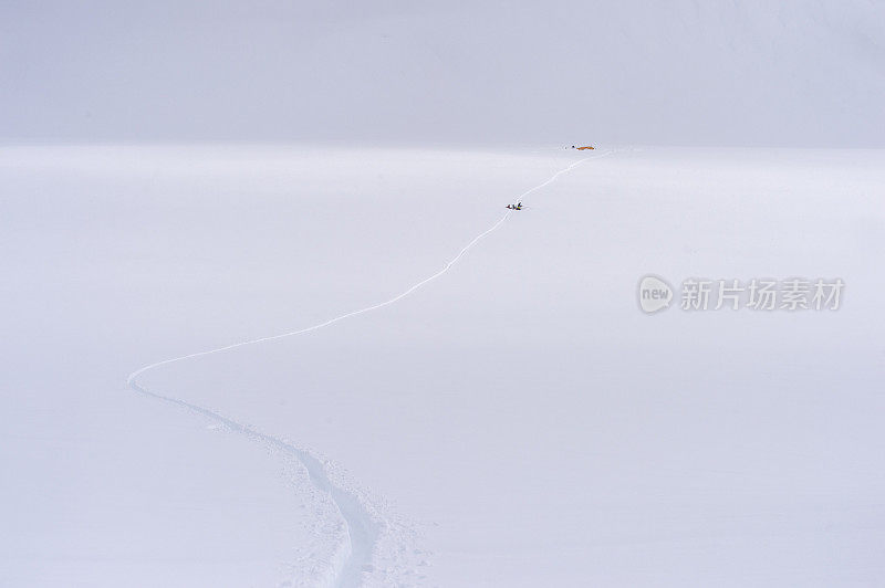 深雪中的野地滑雪道