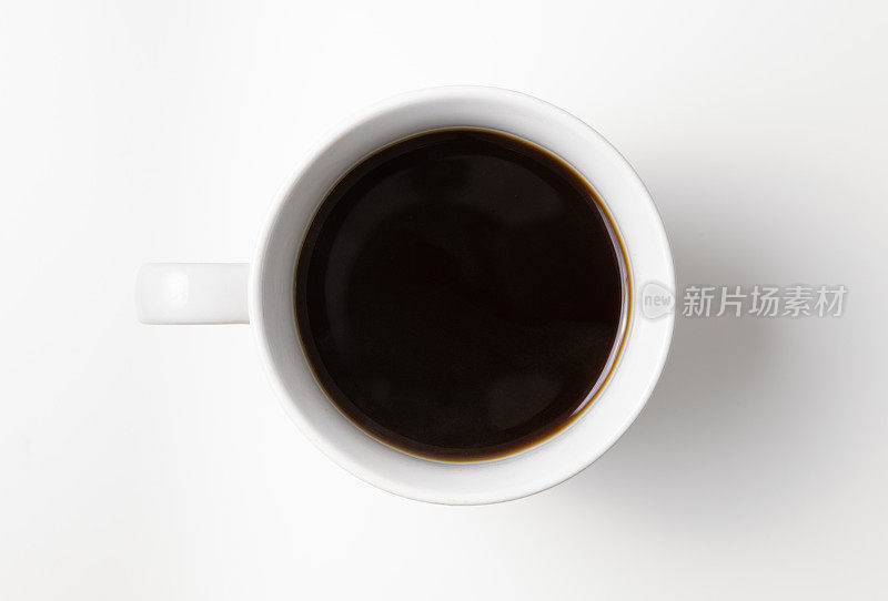 黑咖啡-从上面的白色背景
