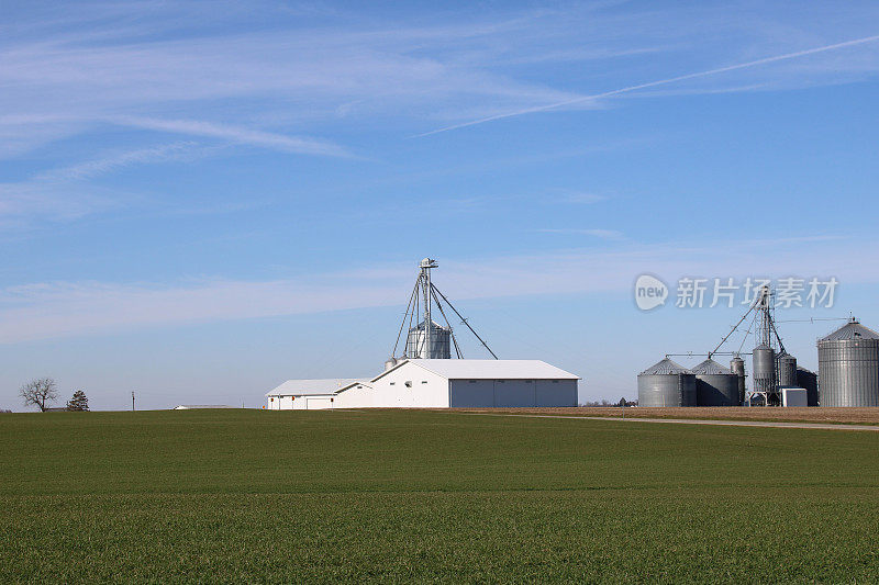美国俄亥俄州的农业-随机的谷仓和筒仓