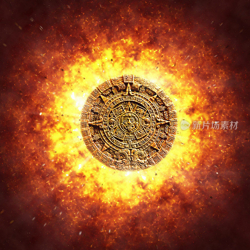 阿兹特克遗迹太阳之石，一种宗教日历，用来对抗一次戏剧性的爆炸