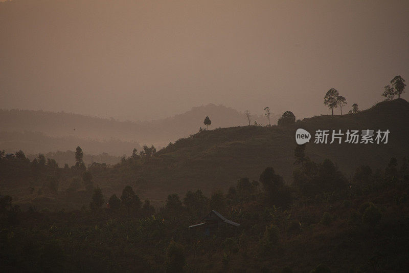 亚齐，seulawah山之间的日出景象