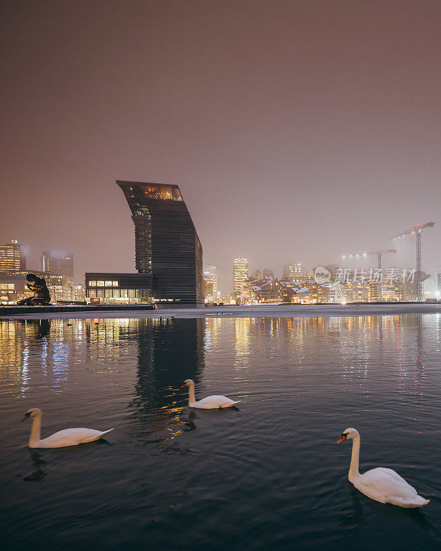 奥斯陆条形码城市夜景