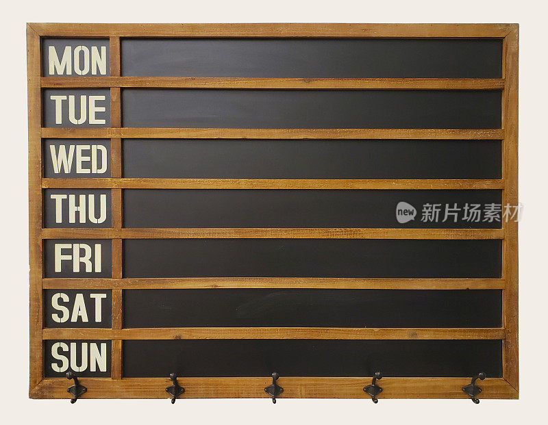 一周的日子，每周的时间表黑板