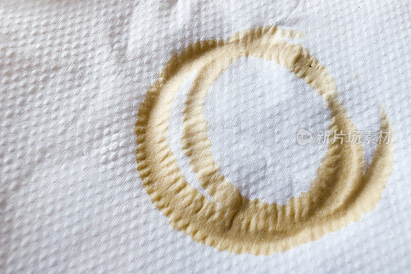 餐巾纸上的咖啡环