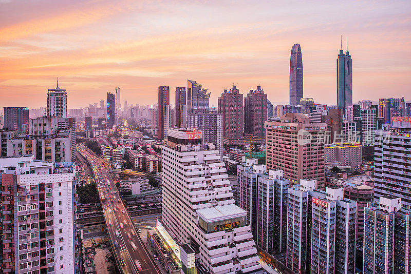 深圳摩天大楼夜景