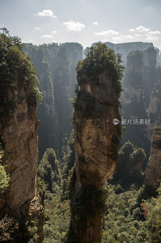 砂岩柱，张家界国家森林公园，中国