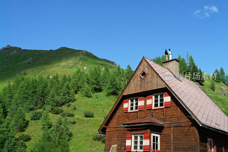 奥地利阿尔卑斯山的小屋