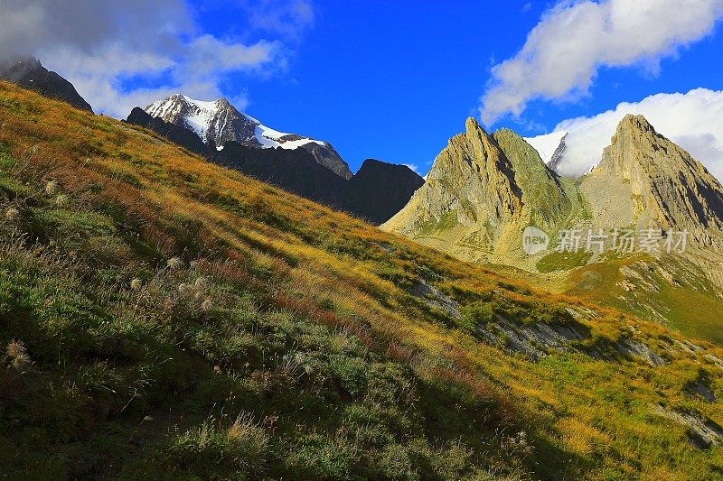 阿尔卑斯山景观，勃朗峰-瑞士，意大利，法国阿尔卑斯山