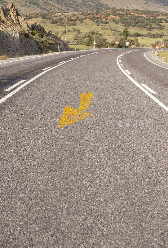 在欧洲有暴风雨的沙漠道路