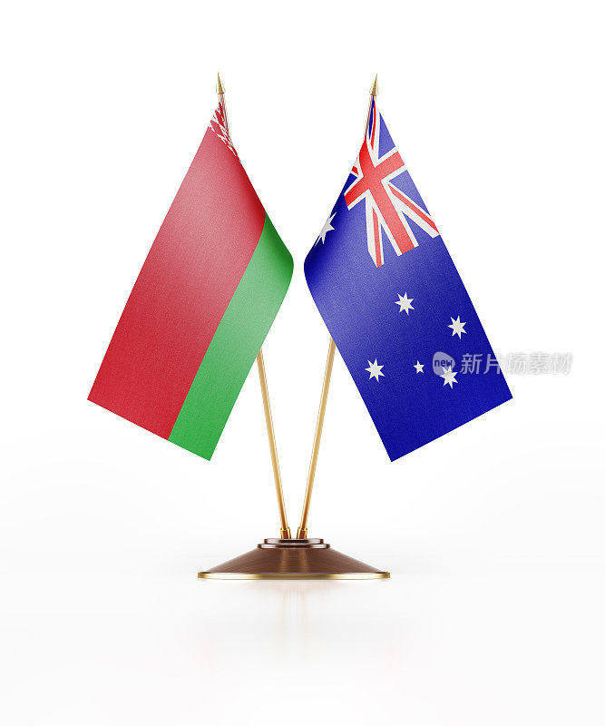 白俄罗斯和澳大利亚的微型国旗