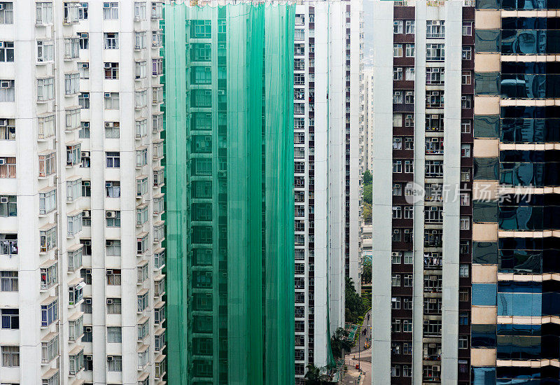 香港拥挤的公寓楼