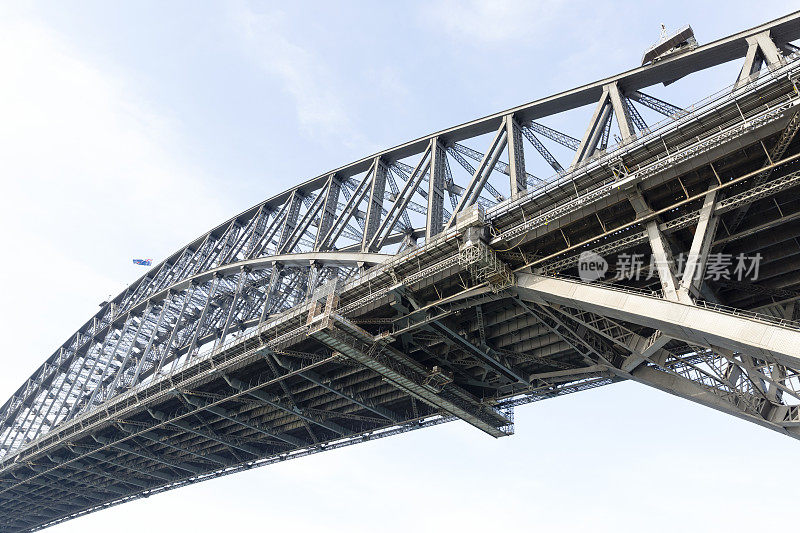 低角度的海港大桥，澳大利亚悉尼，复制空间