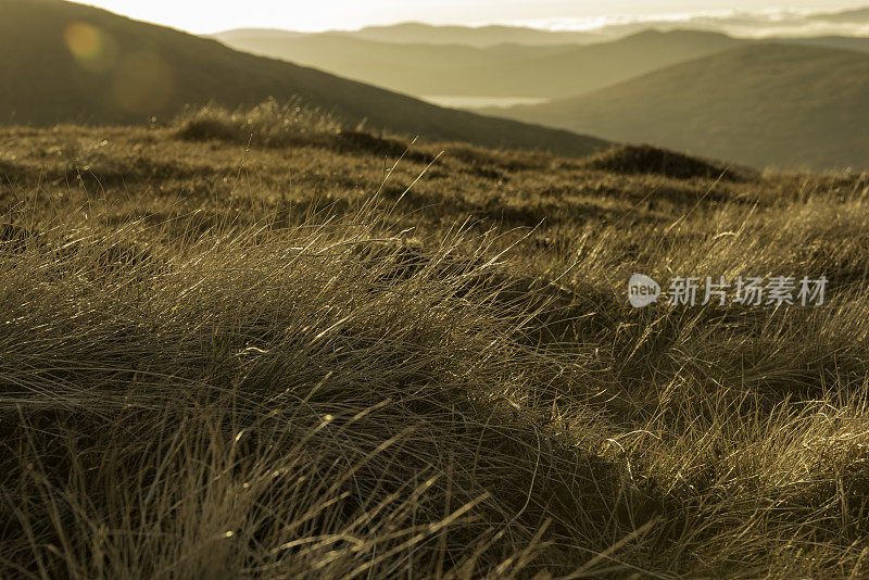 夕阳，莫恩山脉，北爱尔兰