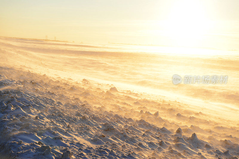 野外的暴风雪