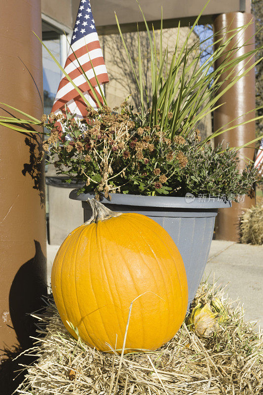 密歇根州罗切斯特市的秋季装饰