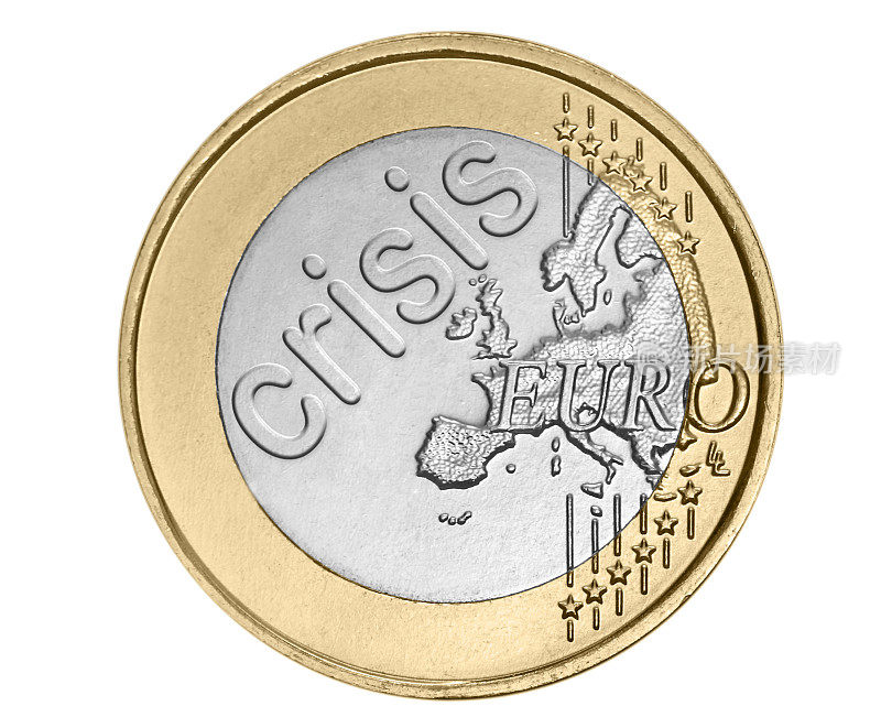 带有“危机”字样的欧元硬币