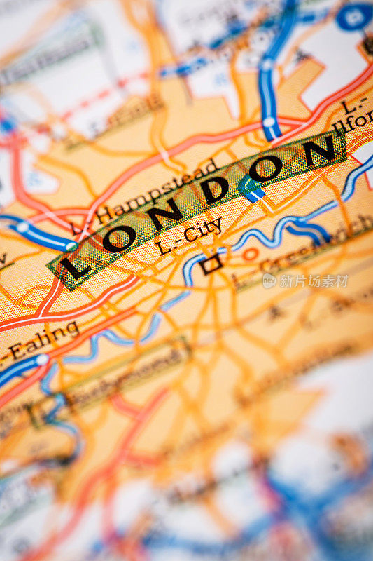 地图上的伦敦城