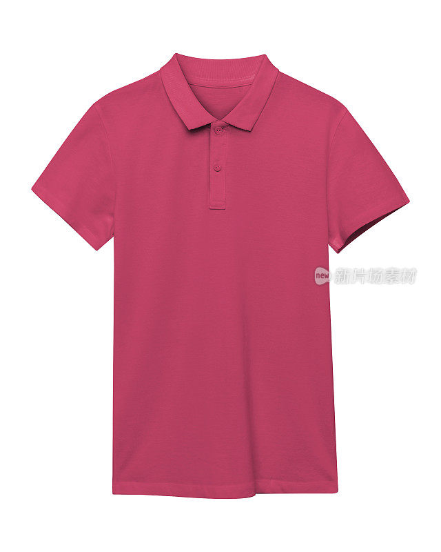 粉红色紫红色马球衫孤立在白色上