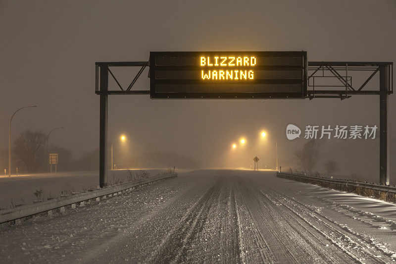 冬季暴风雪警告标志