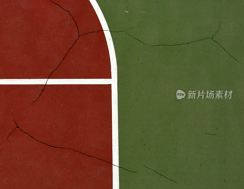 空中室外篮球场抽象表面裂缝
