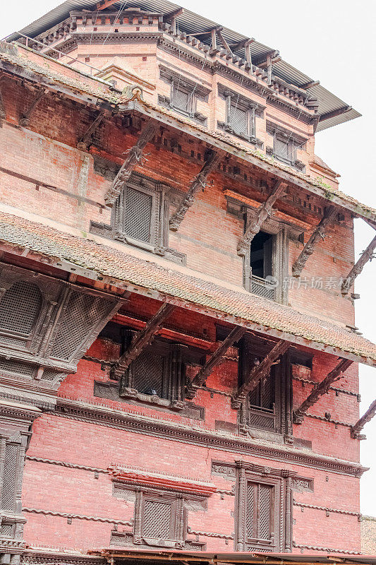 尼泊尔加德满都帕坦杜巴广场的建筑细节