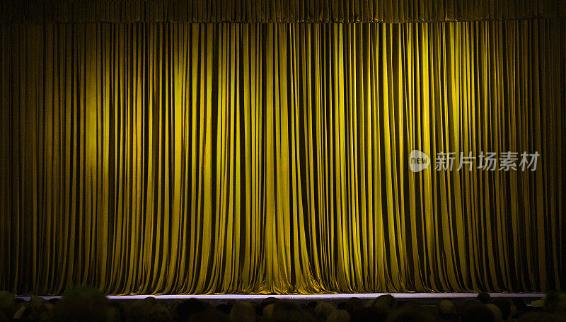 金色舞台窗帘纹理背景