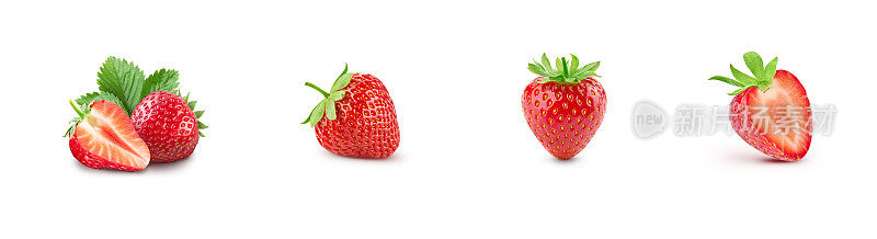 草莓孤立在白色背景