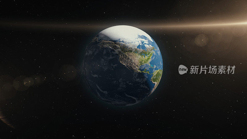 行星地球在空间3D插图