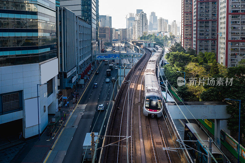 香港九龙观塘区无人机瞰图