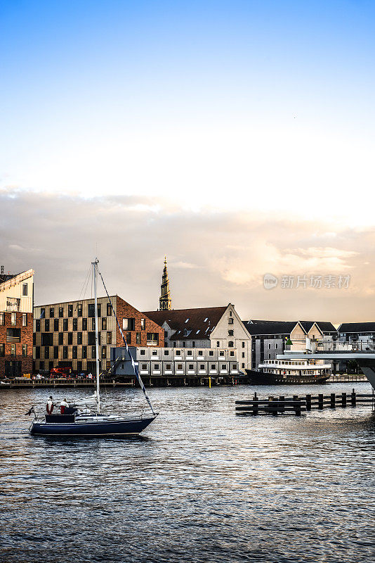 丹麦哥本哈根运河上的船