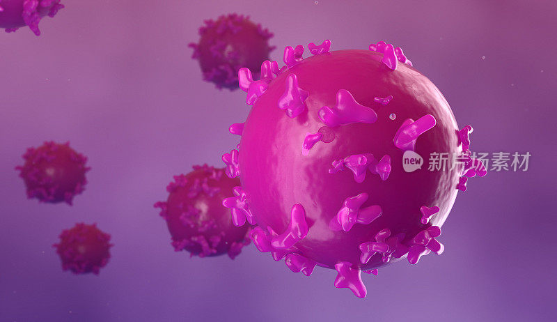 t细胞或癌细胞的3d插图