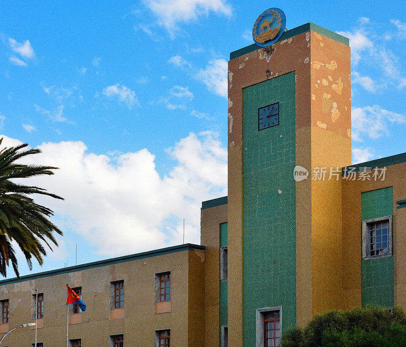 瓷砖覆盖阿斯马拉市政厅，梅克尔地区行政大楼，阿斯马拉，厄立特里亚