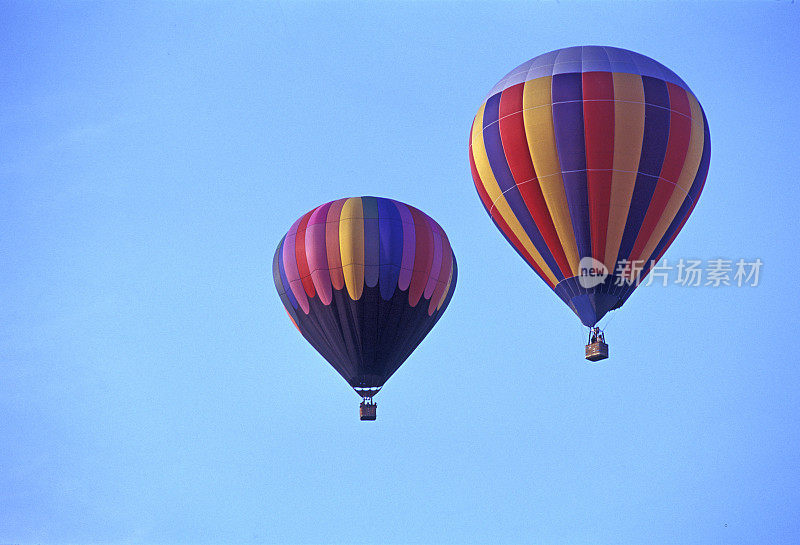 热气球的空对空视图。在法国
