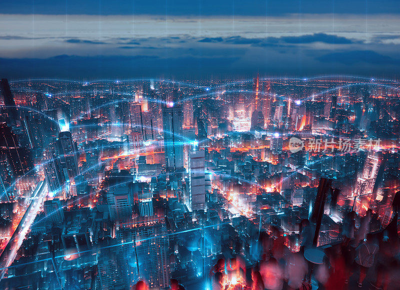 用数字网络线路操纵城市，连接元宇宙时代。