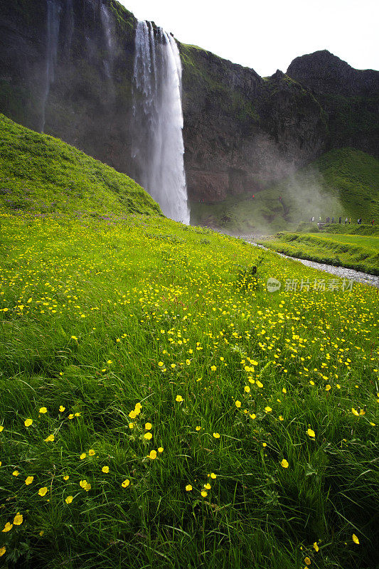 冰岛的Seljalandsfoss瀑布