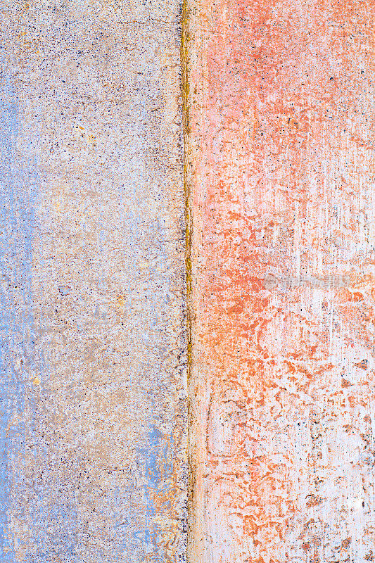 蓝粉橙斑驳的西西里墙背景纹理
