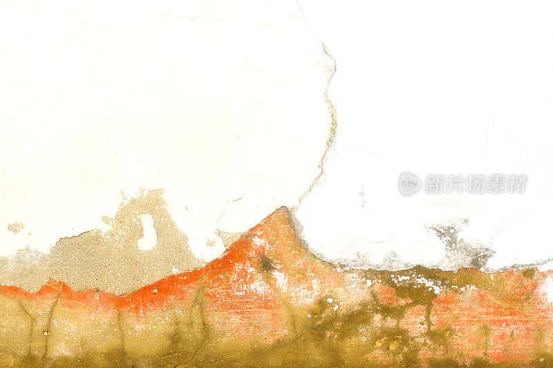 老西西里墙背景:白色，斑驳的橙色基础