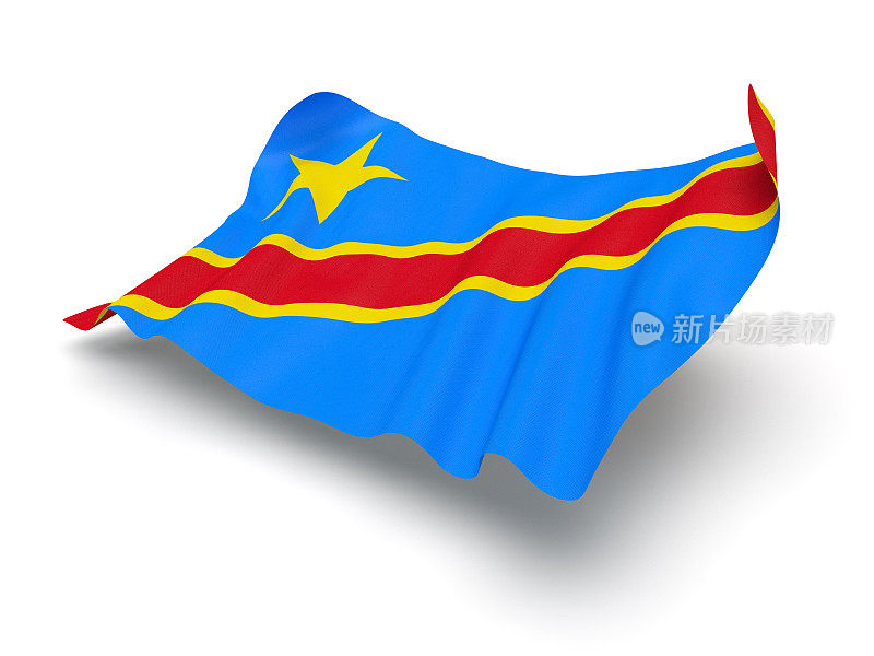盘旋的刚果国旗(扎伊尔)(剪影小径)