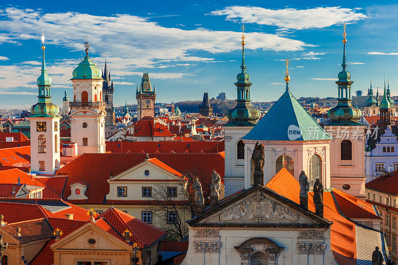 鸟瞰布拉格古城，捷克共和国