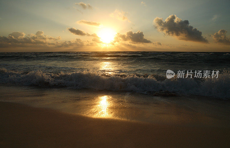 日出的海滩热带景观