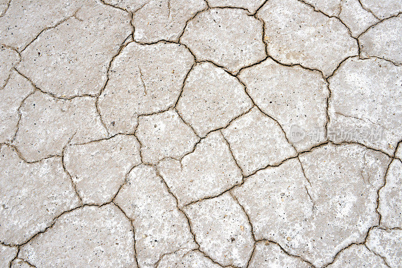 龟裂的干泥浆显示出泥裂模式
