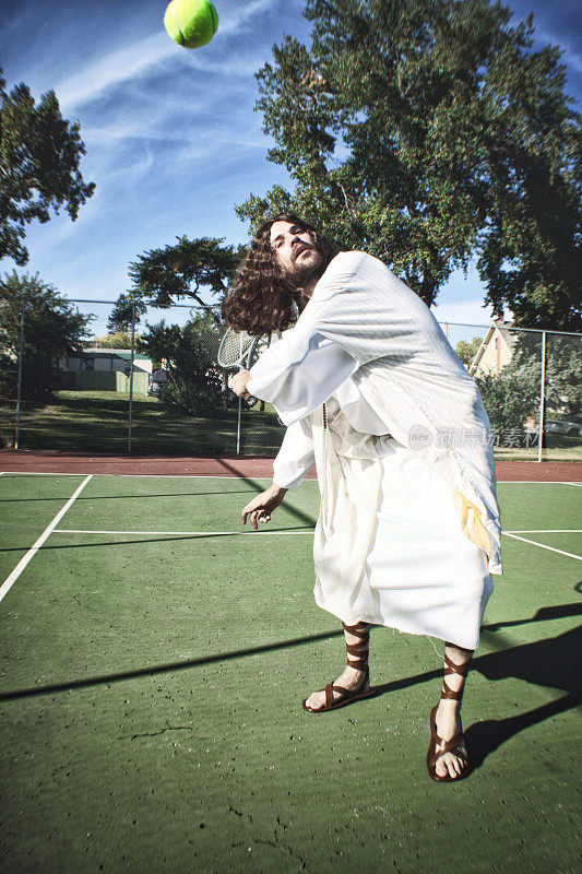 耶稣打网球