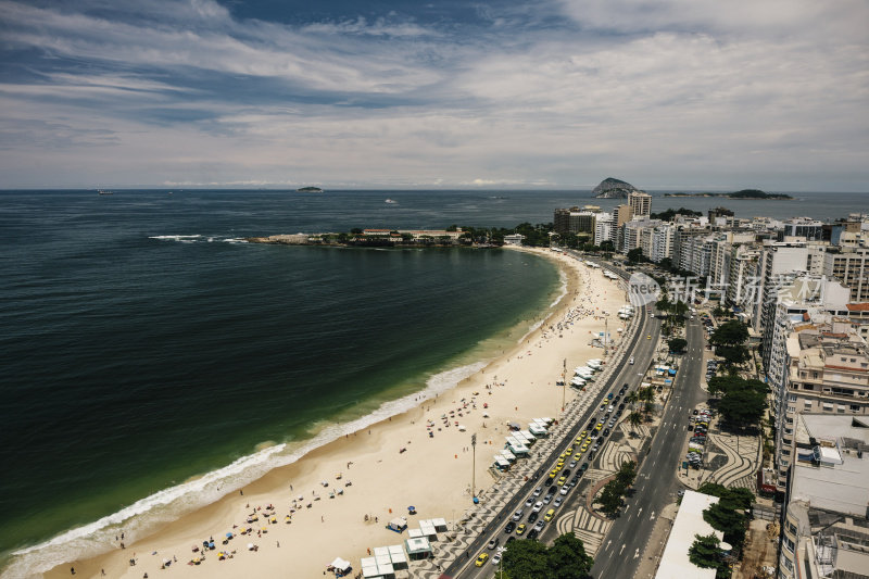 科帕卡巴纳海滩美景，巴西里约热内卢里约热内卢