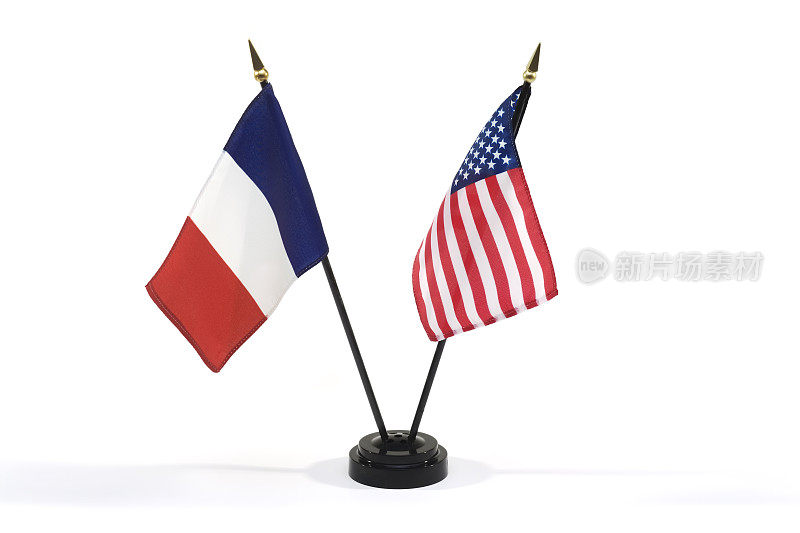 法国和美国国旗孤立