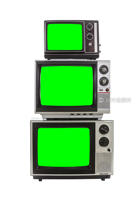 老式电视塔与色度绿色屏幕隔离