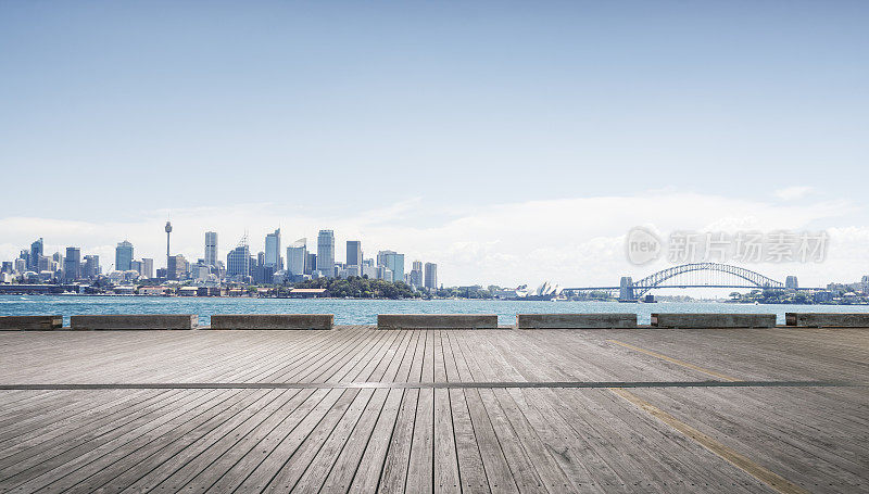 空木板与悉尼海港大桥的背景