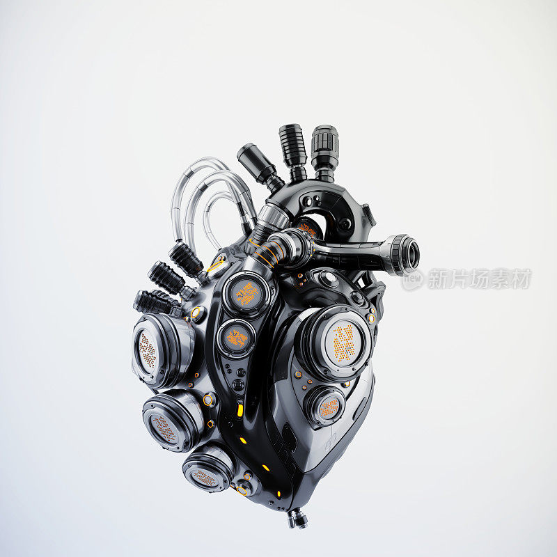 科幻机器人心脏引擎，3d渲染